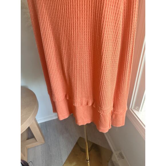 Free People North Shore Thermal Tunic Top Womens XS Coral Orange - Picture 8 of 9